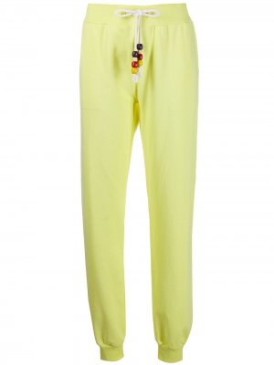 Спортивные брюки с вышивкой бисером Mira Mikati. Цвет: желтый