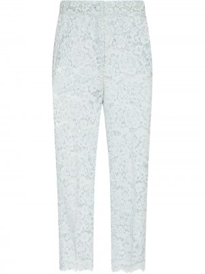 Кружевные брюки прямого кроя Dolce & Gabbana. Цвет: синий