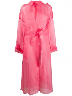 Прозрачное пальто из органзы с завязками Dolce & Gabbana. Цвет: розовый