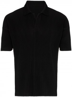 Плиссированная рубашка-поло Homme Plissé Issey Miyake. Цвет: черный