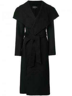 Удлиненное пальто с поясом Mackage. Цвет: черный