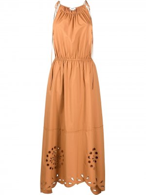 Платье макси с английской вышивкой Jason Wu. Цвет: оранжевый