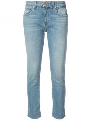 Прямые укороченные джинсы Khaite. Цвет: синий