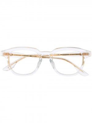 Солнцезащитные очки в прозрачной квадратной оправе Dita Eyewear. Цвет: белый
