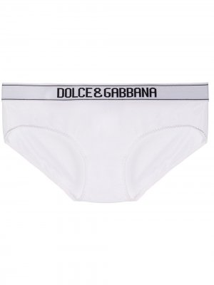 Трусы-брифы с логотипом Dolce & Gabbana. Цвет: белый