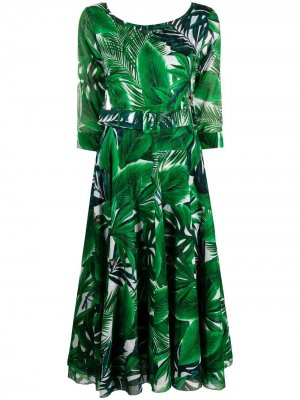 Платье миди с принтом Samantha Sung. Цвет: зеленый