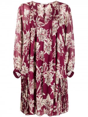 Плиссированное платье с цветочным принтом Dorothee Schumacher. Цвет: красный