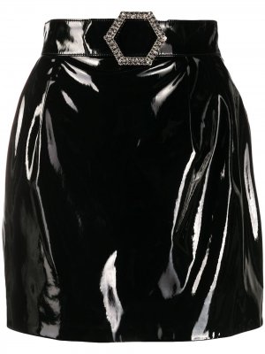 Лакированная мини юбка Philipp Plein. Цвет: черный