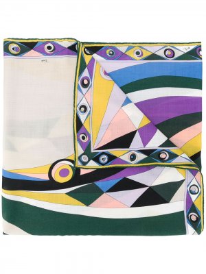 Платок с геометричным принтом Emilio Pucci. Цвет: зеленый