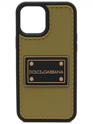 Чехол для iPhone 12 Pro Max с нашивкой-логотипом Dolce & Gabbana. Цвет: зеленый