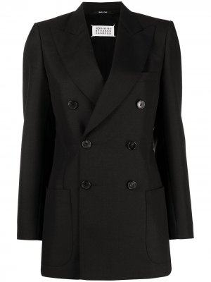 Двубортный пиджак Maison Margiela. Цвет: черный
