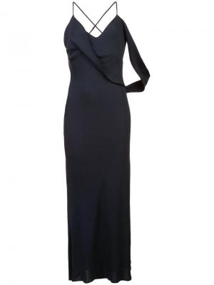 Платье миди с драпировкой Michelle Mason. Цвет: черный