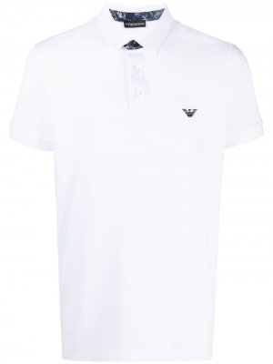 Рубашка поло с вышитым логотипом Emporio Armani. Цвет: белый