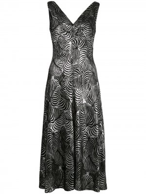 Платье миди с абстрактным принтом Paco Rabanne. Цвет: черный
