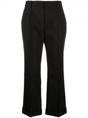 Укороченные брюки прямого кроя Saint Laurent. Цвет: черный