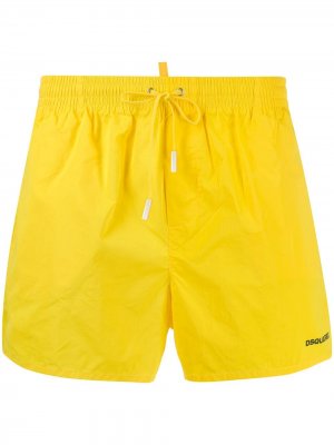Плавки-шорты Icon с принтом Dsquared2 Beachwear. Цвет: желтый
