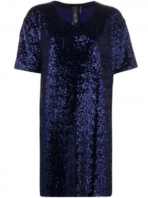 Платье мини с короткими рукавами Norma Kamali. Цвет: синий