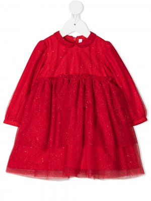 Платье с юбкой из тюля Il Gufo. Цвет: красный