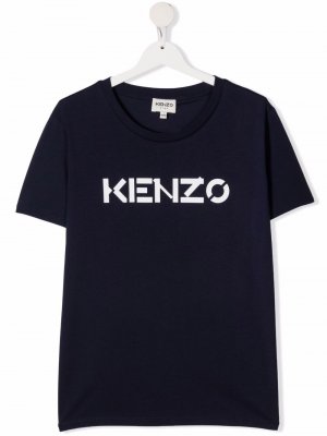 Футболка с логотипом Kenzo Kids. Цвет: синий