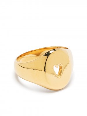 Перстень с вырезом в форме сердца Wouters & Hendrix. Цвет: золотистый