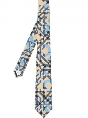 Клетчатый галстук с логотипом Burberry. Цвет: синий