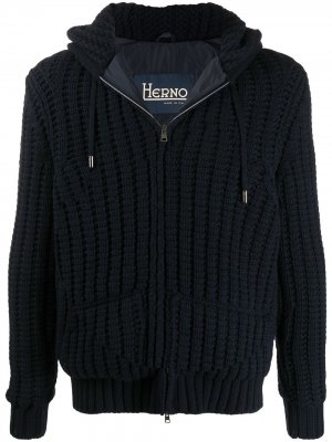 Куртка на молнии с капюшоном Herno. Цвет: синий