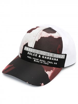 Камуфляжная кепка с логотипом Dolce & Gabbana. Цвет: белый