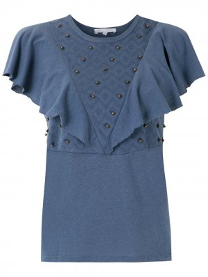 Декорированная блузка с оборками Nk. Цвет: синий