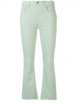 Укороченные джинсы с необработанными краями FRAME. Цвет: зеленый