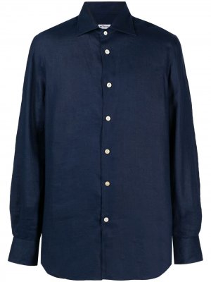 Рубашка на пуговицах Kiton. Цвет: синий