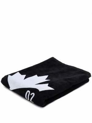 Пляжное полотенце с логотипом Dsquared2. Цвет: черный