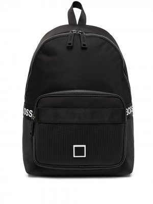 Рюкзак с нашивкой-логотипом BOSS. Цвет: черный