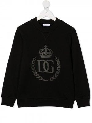 Толстовка с логотипом Dolce & Gabbana Kids. Цвет: черный