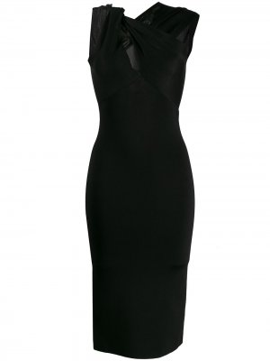 Приталенное платье с драпировкой Victoria Beckham. Цвет: черный