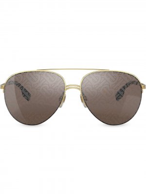 Солнцезащитные очки-авиаторы Burberry Eyewear. Цвет: золотистый