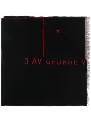 Шарф с вышитым логотипом и бахромой Givenchy. Цвет: черный