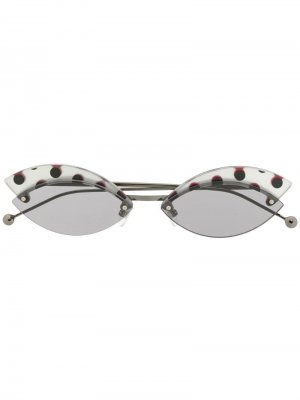 Солнцезащитные очки в оправе кошачий глаз горох Fendi Eyewear. Цвет: золотистый