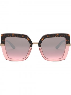 Солнцезащитные очки в квадратной оправе Dolce & Gabbana Eyewear. Цвет: розовый