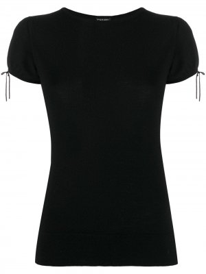 Блузка 2004-го года с завязками на рукавах Chanel Pre-Owned. Цвет: черный