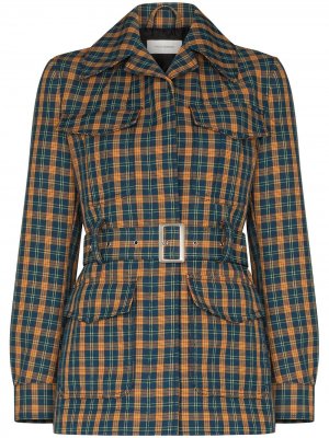Клетчатая куртка Savanna в стиле милитари Wales Bonner. Цвет: синий