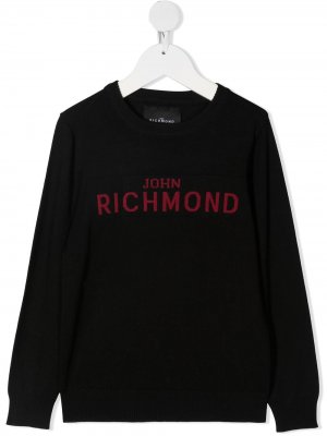 Джемпер с вышитым логотипом John Richmond Junior. Цвет: черный