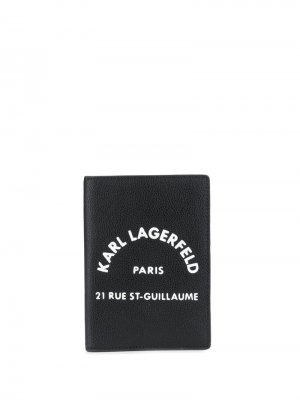 Обложка для паспорта Rue St Guillaume Karl Lagerfeld. Цвет: черный