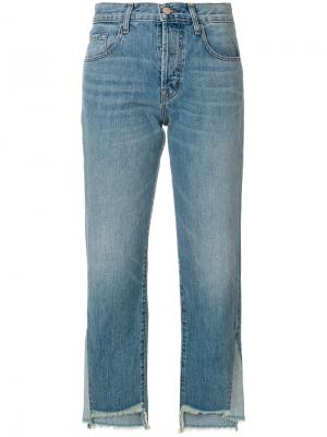 Укороченные асимметричные джинсы J Brand. Цвет: синий