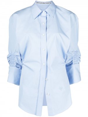 Рубашка со сборками Alexander Wang. Цвет: синий