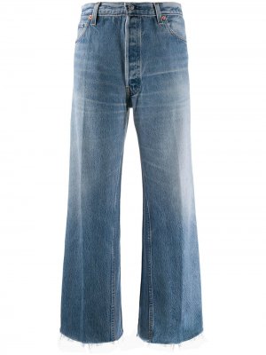 Укороченные джинсы прямого кроя RE/DONE. Цвет: синий