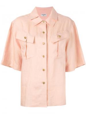 Рубашка с плиссированным воротником Chanel Pre-Owned. Цвет: нейтральные цвета