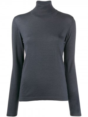 Приталенный свитер с высоким воротником Brunello Cucinelli. Цвет: синий
