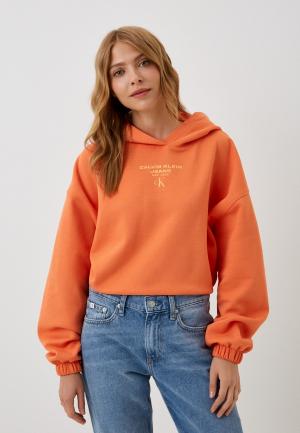 Худи Calvin Klein Jeans. Цвет: оранжевый