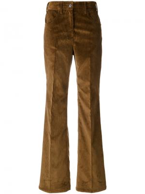Расклешенные вельветовые брюки Prada. Цвет: коричневый