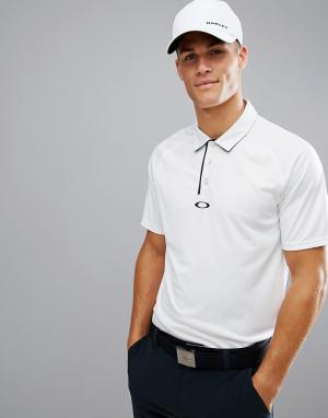 Белая футболка-поло классического кроя  Golf Elemental Oakley. Цвет: белый